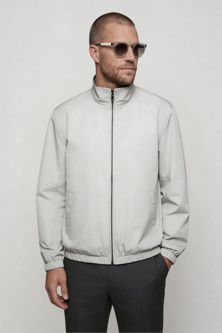Men’s lightweight reversible zip up jacket with slim fit modern casual design