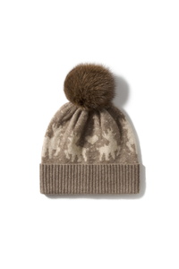 Cashmere Fair Isle Pom Beanie