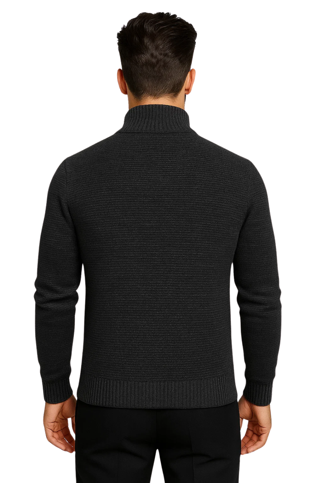 BRENTON QUILTED KNIT JACKET - BLACK