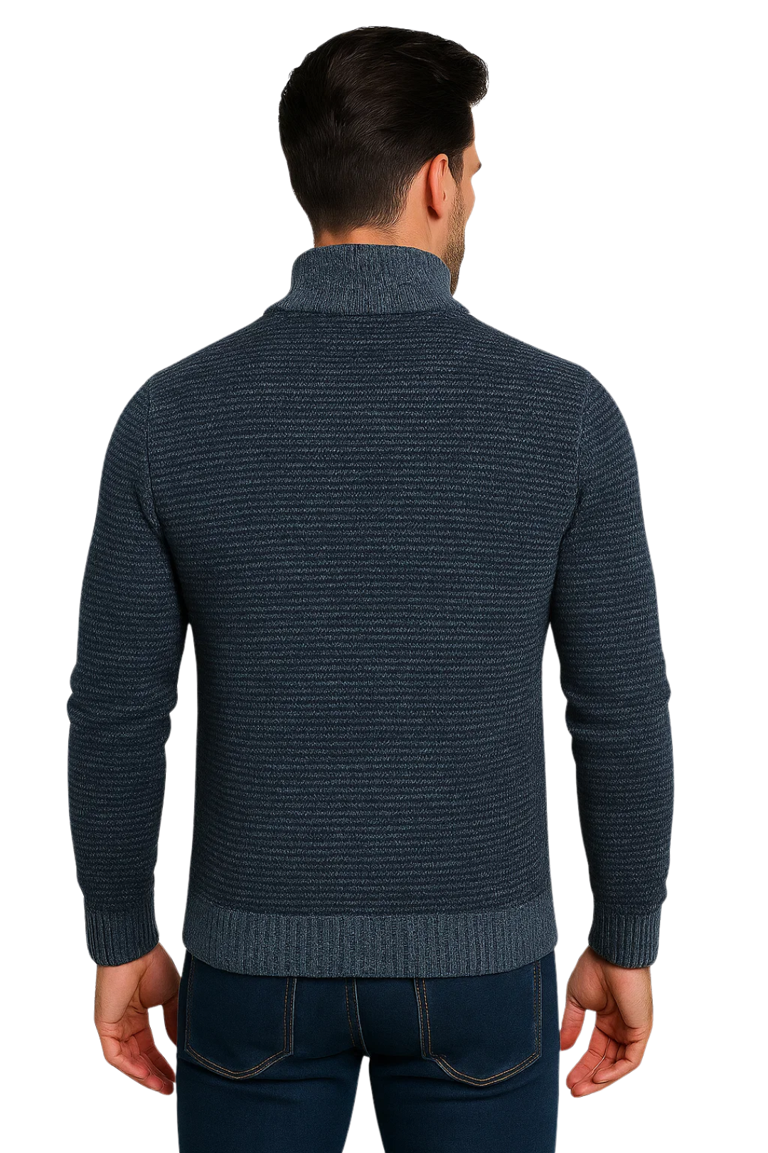 BRENTON QUILTED KNIT JACKET - BLUE