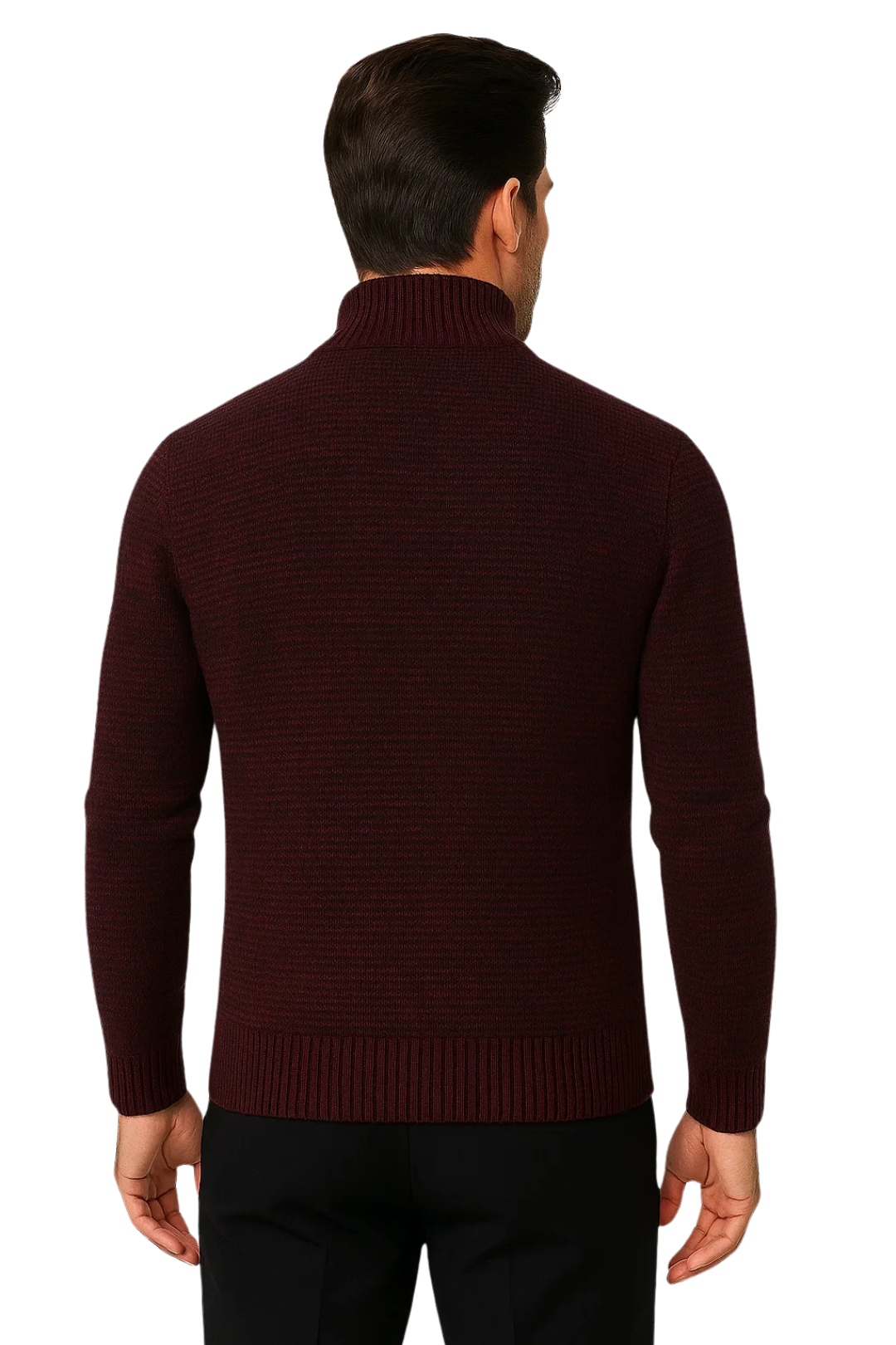 Brenton Quilted Knit Jacket - Burgundy