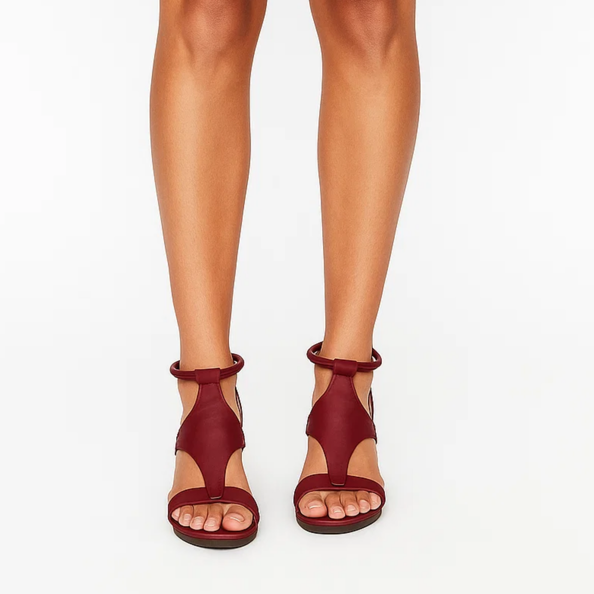 Fiona Wedge Sandals - Burgundy