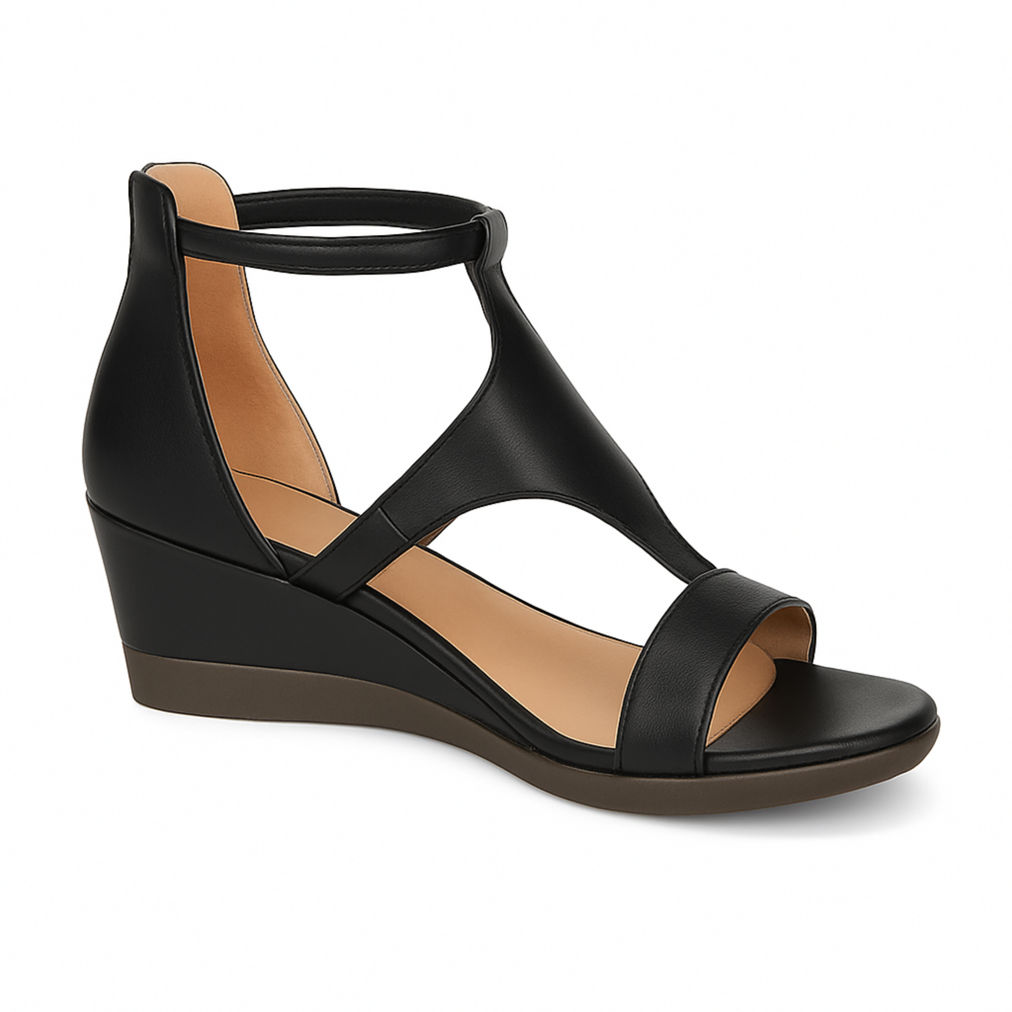 Fiona Wedge Sandals - Black
