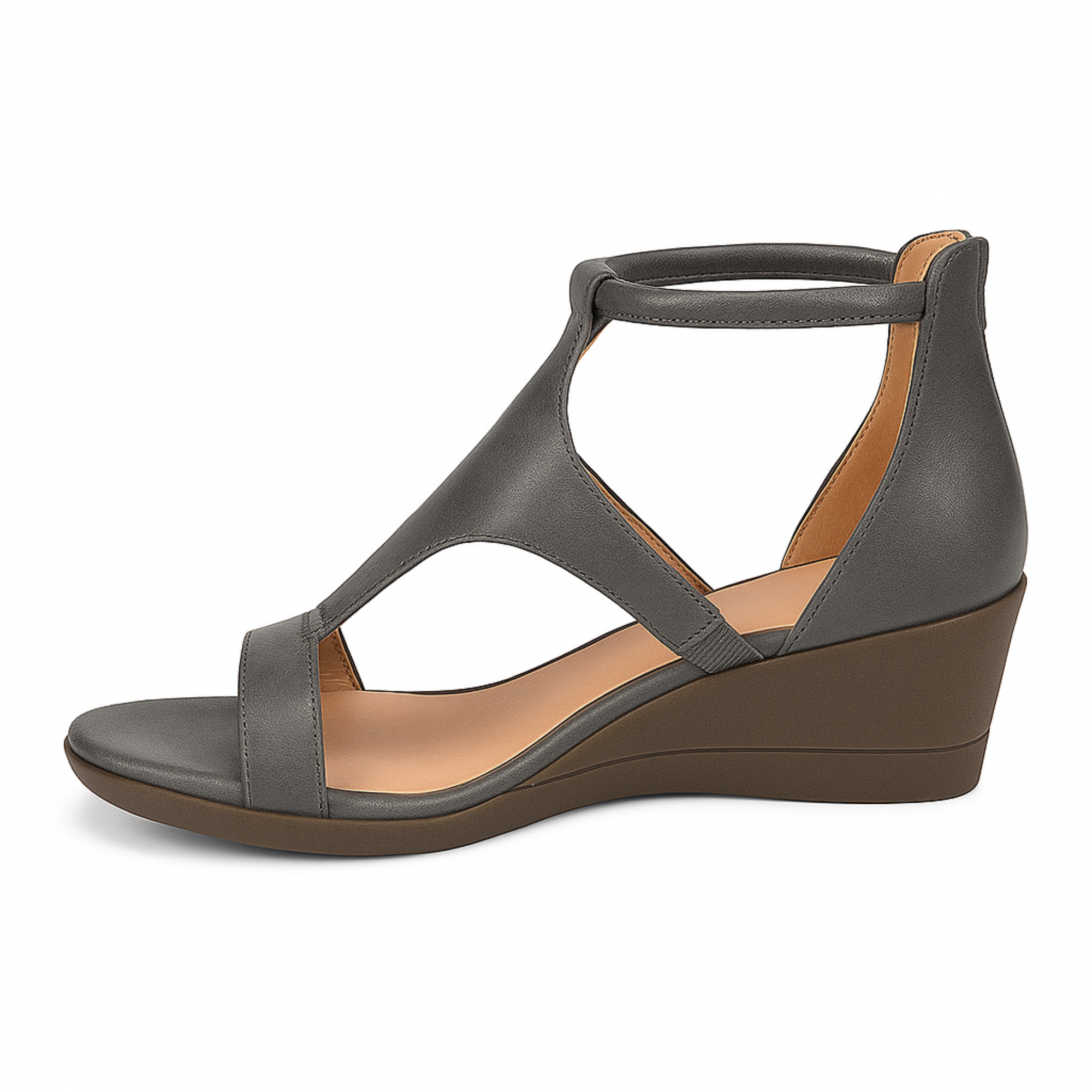 Fiona Wedge Sandals - Grey