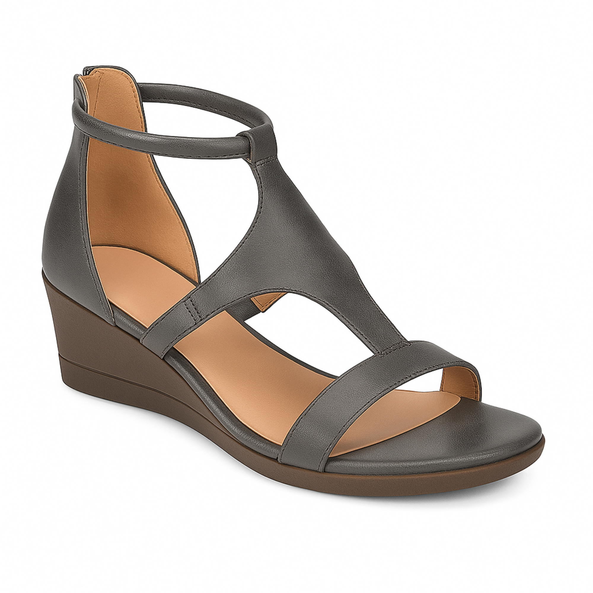 Fiona Wedge Sandals - Grey