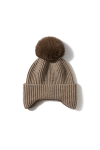Cashmere Pom Knit Beanie