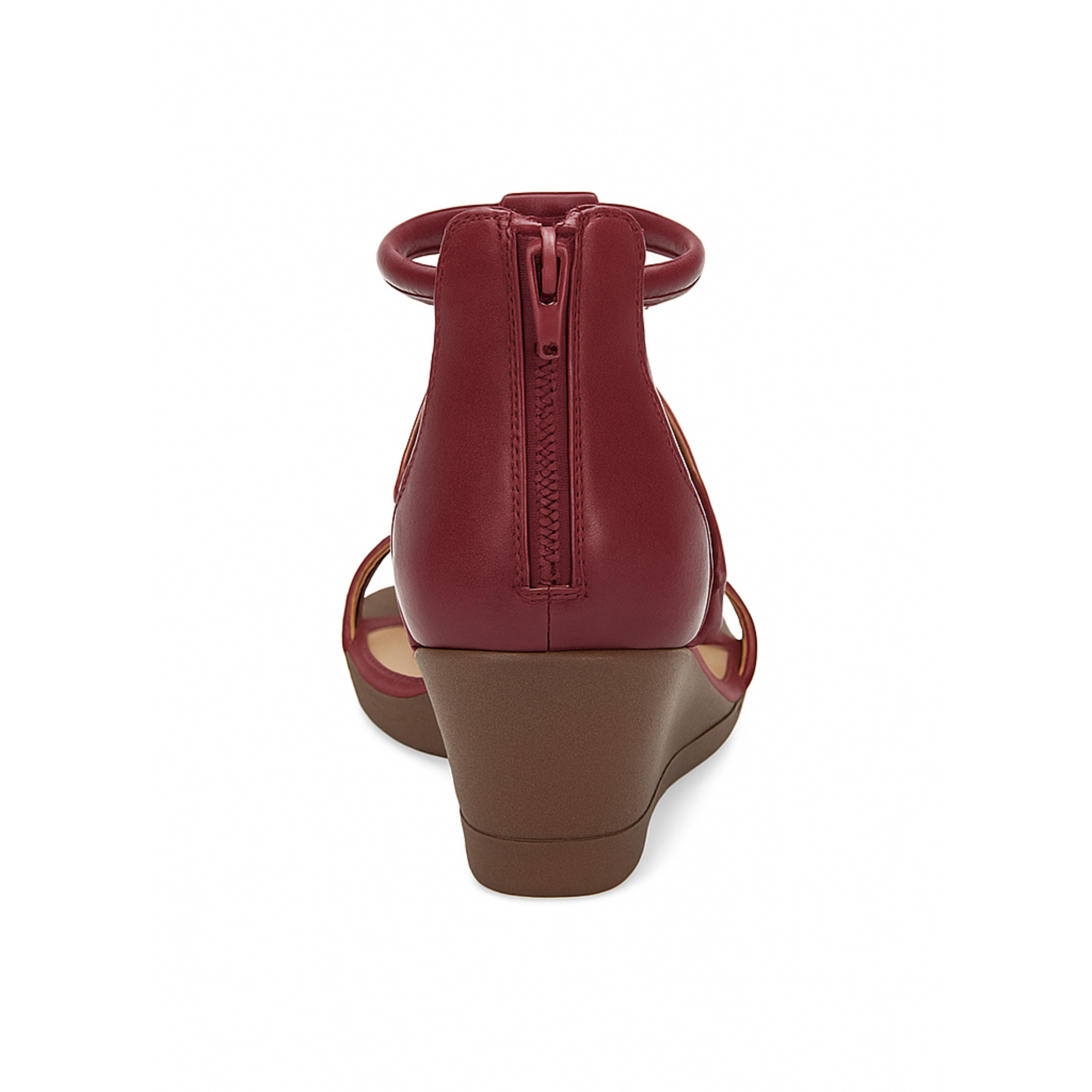 Fiona Wedge Sandals - Burgundy
