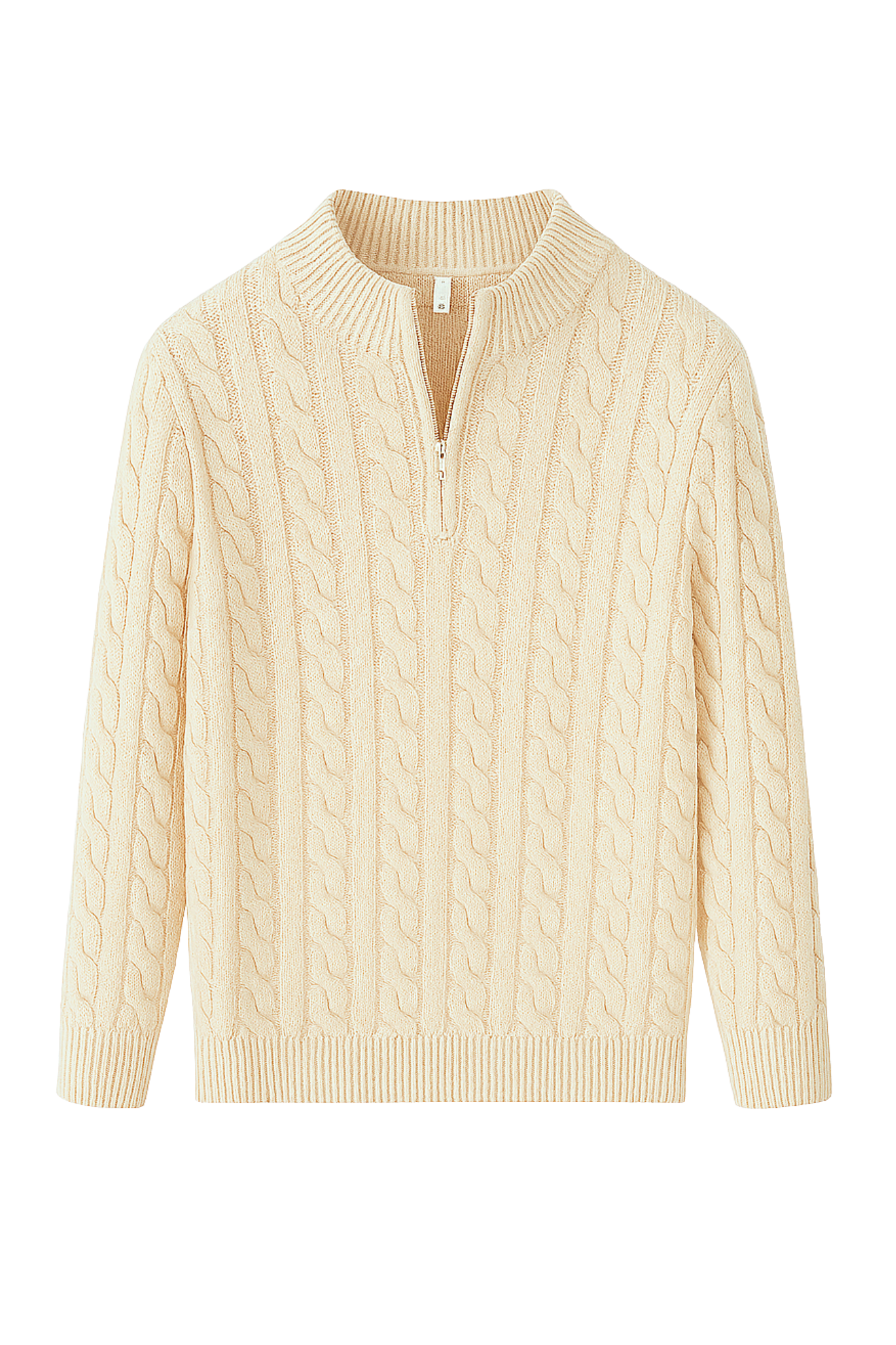 HARBOUR HALF-ZIP JUMPER - BEIGE
