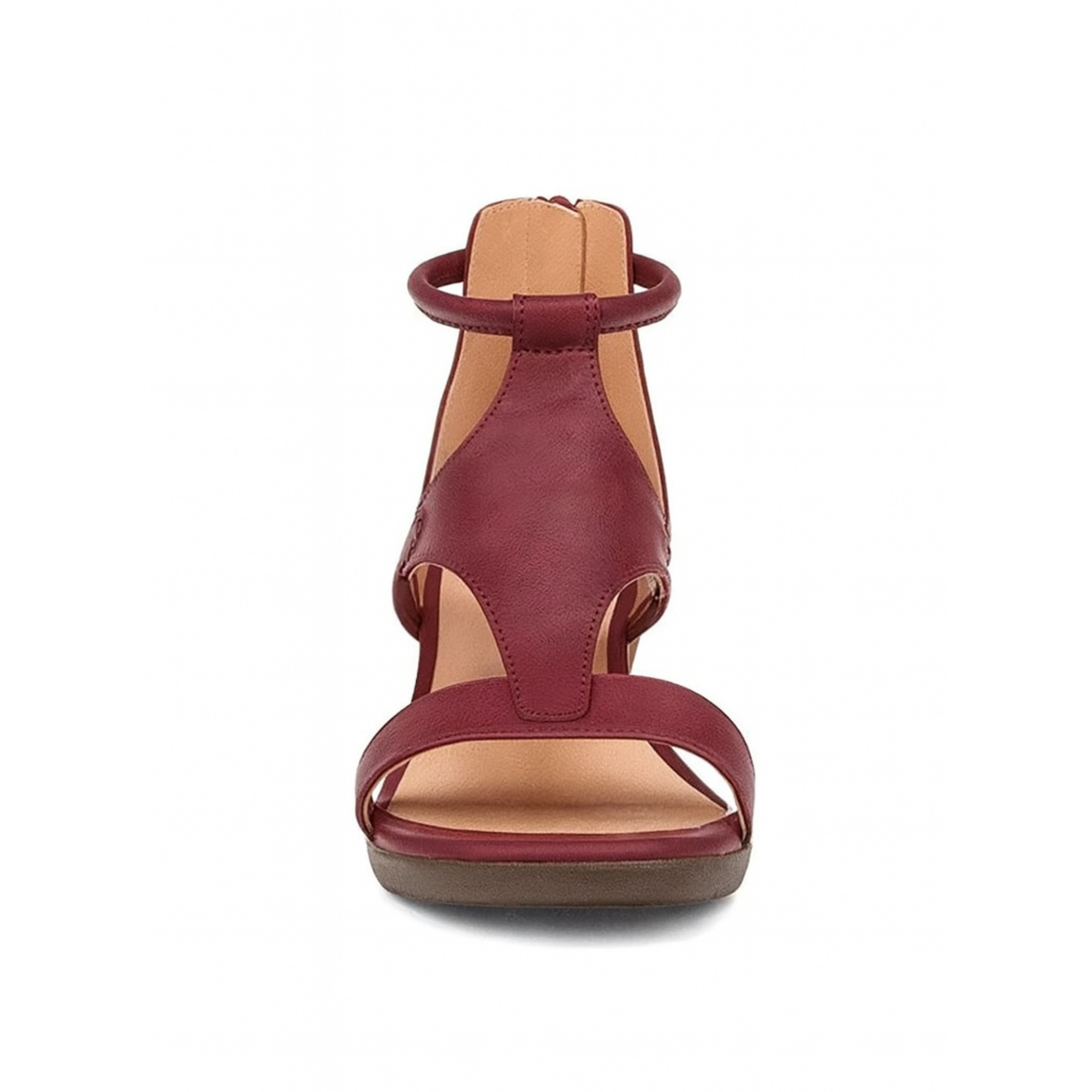 Fiona Wedge Sandals - Burgundy