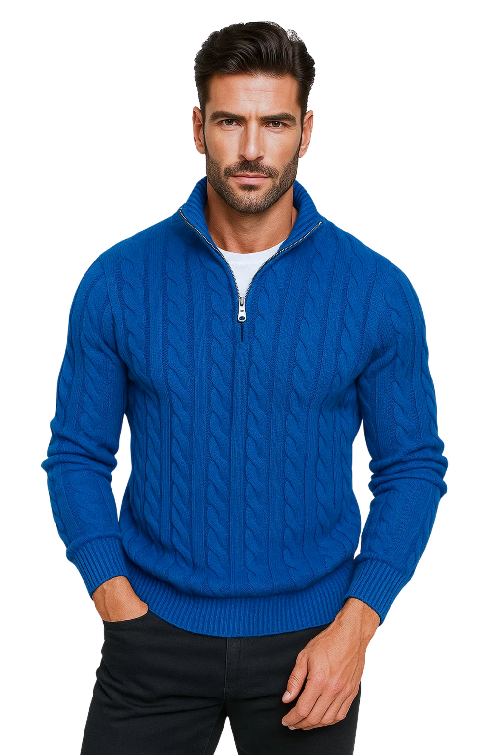 Harbour Half-Zip Sweater - Blue