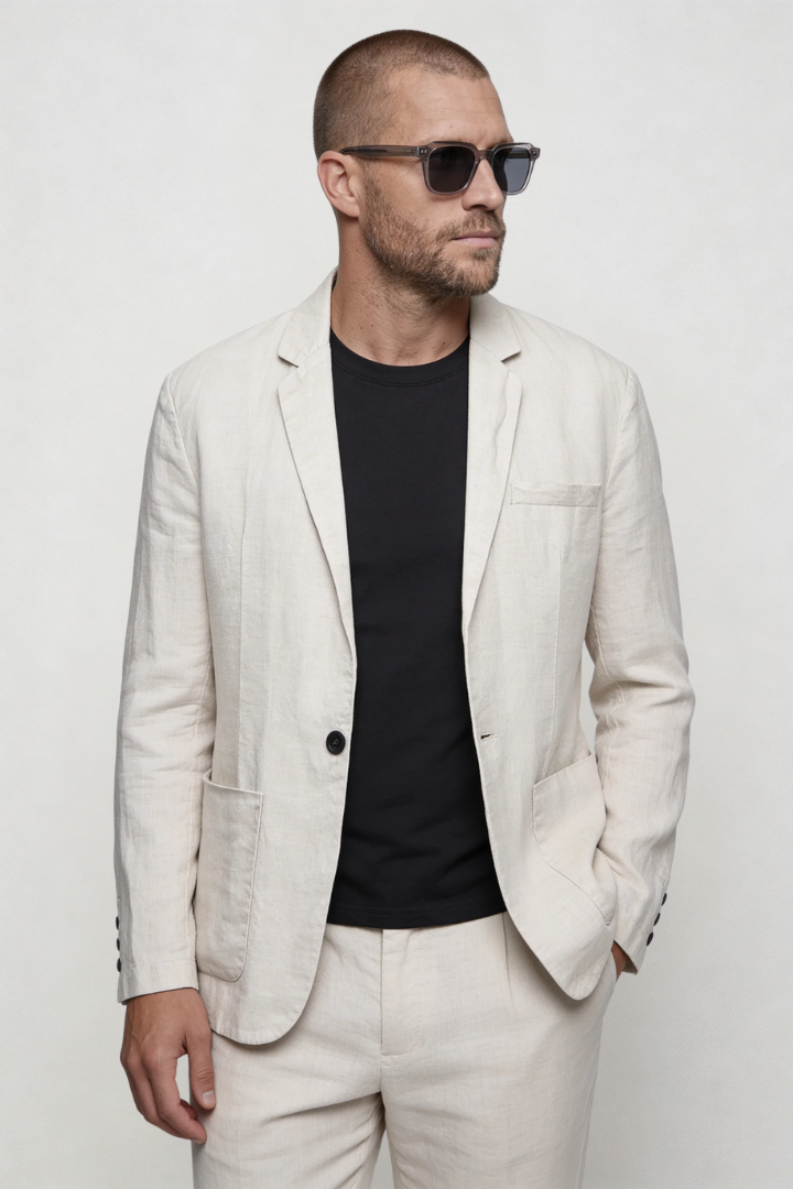 Raffaele Linen Summer Blazer - Beige