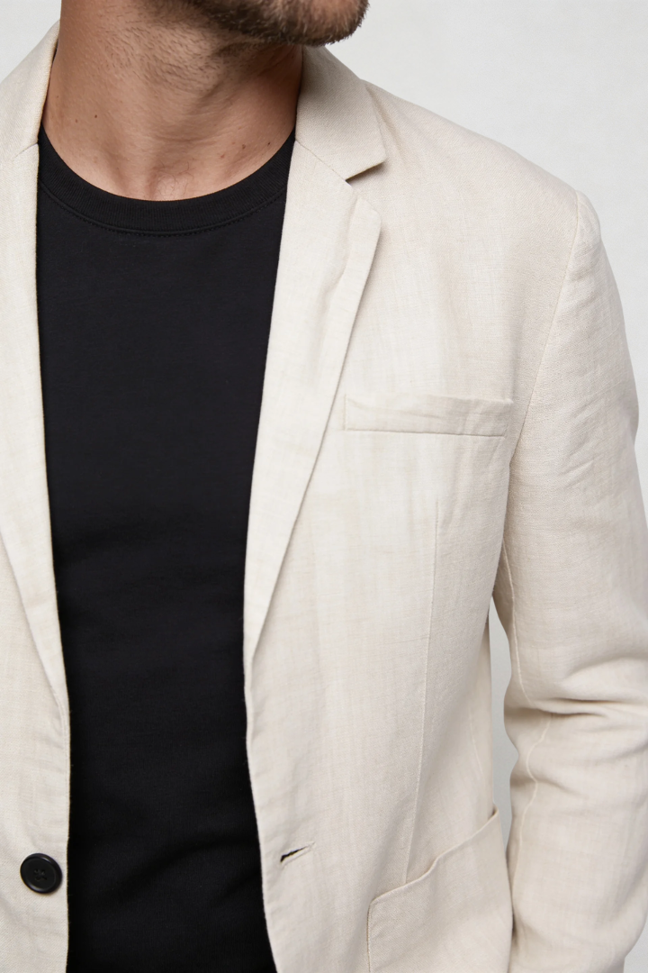 Raffaele Linen Summer Blazer - Beige