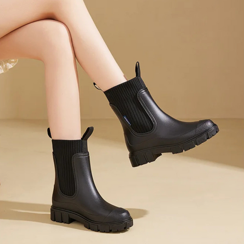 ALVA WATERPROOF RAIN BOOT - JET BLACK