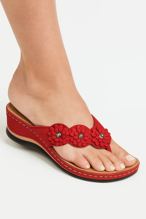 Alara Wedge Sandals - Red