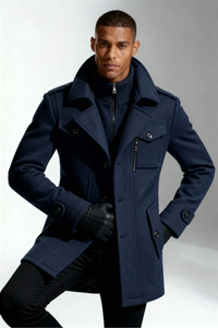 Wellington Overcoat - Navy
