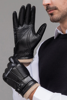 Rafael genuine leather gloves for men with wool lining and adjustable wrist strap