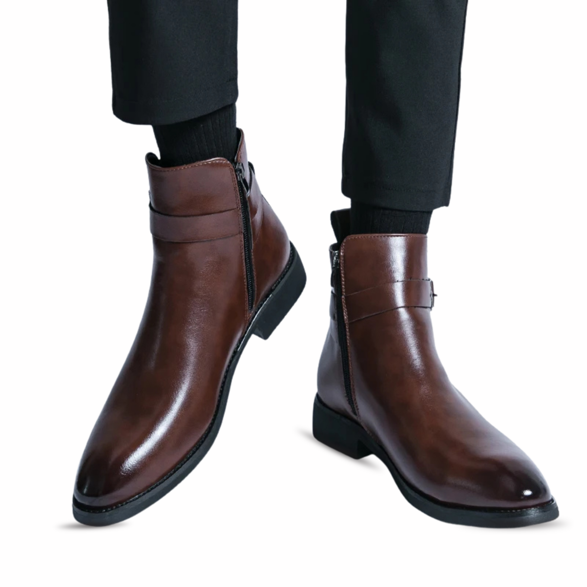 BEAUMONT BUCKLE BOOTS - CHESTNUT