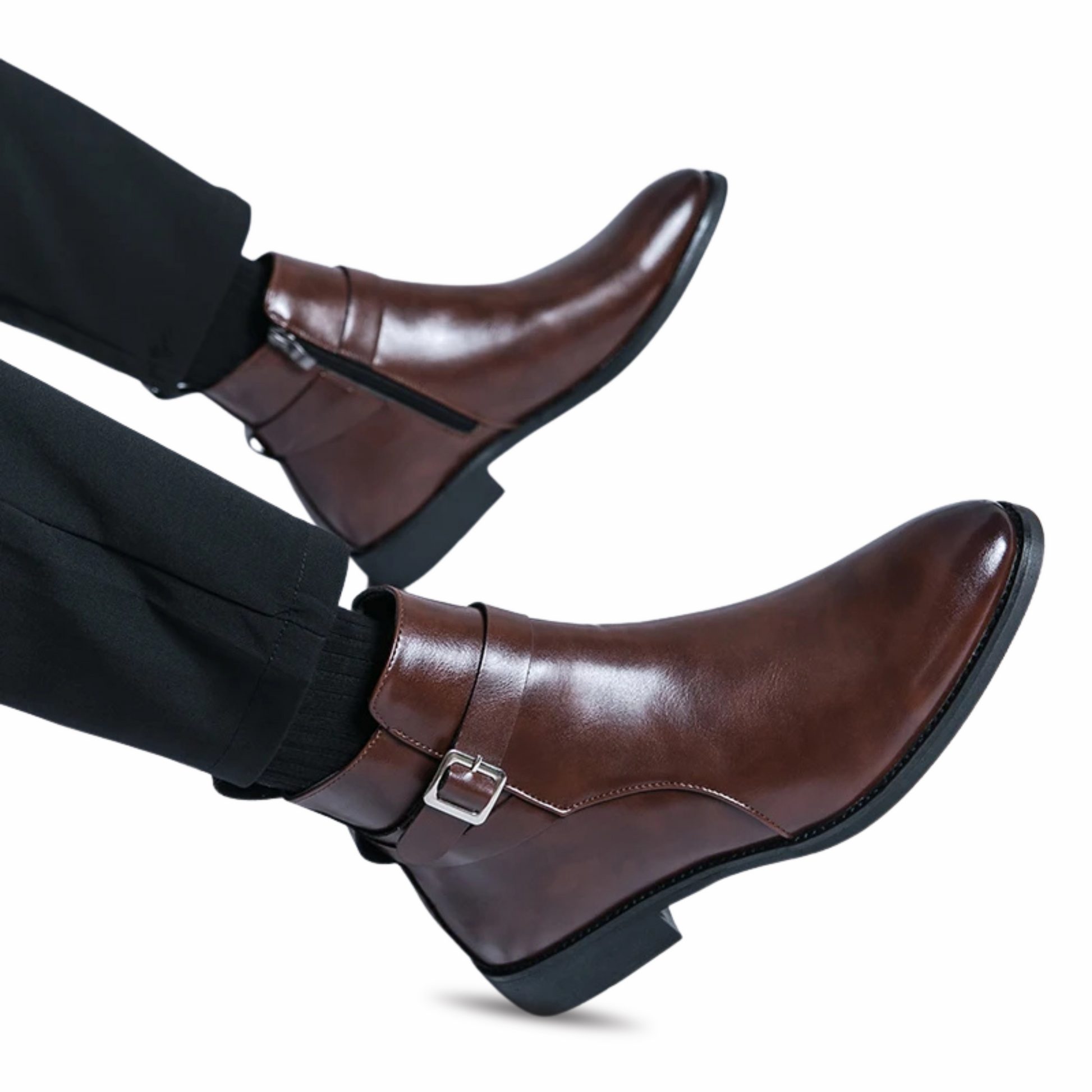 BEAUMONT BUCKLE BOOTS - CHESTNUT