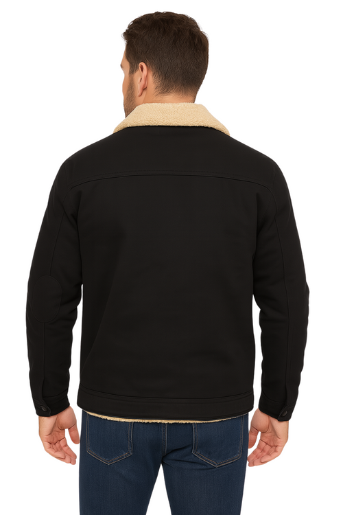 ALPINE SHERPA TRUCKER JACKET  - BLACK