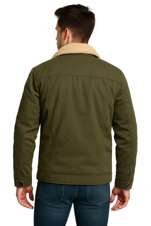 ALPINE SHERPA TRUCKER JACKET  - ARMY