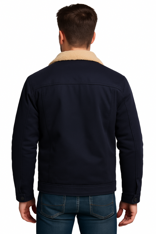 ALPINE SHERPA TRUCKER JACKET - NAVY