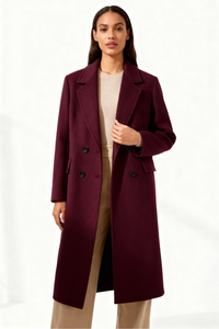 Elise Wool Coat - Burgundy