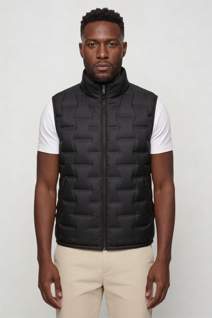 Liam Lightweight Puffer Vest - Black