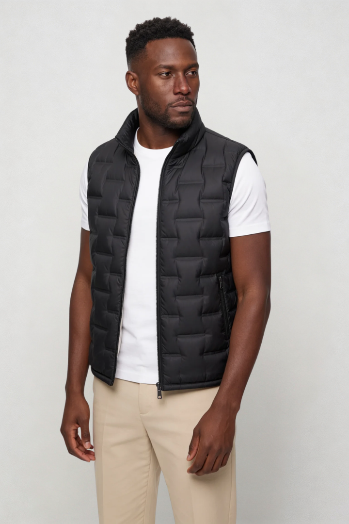Liam Lightweight Puffer Vest - Black