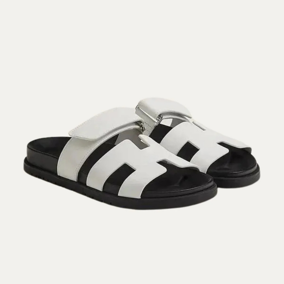 Carl H-Cut Sandals - White