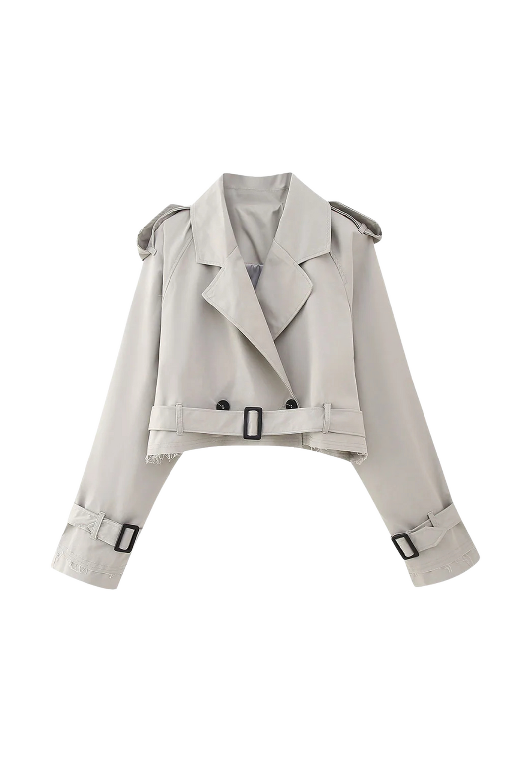 SIENNA CROPPED TRENCH - GRAY