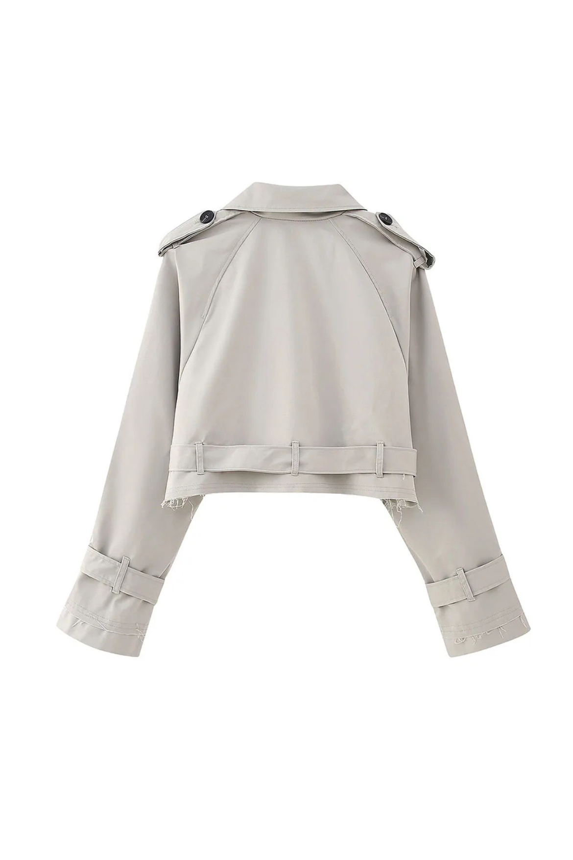 SIENNA CROPPED TRENCH - GRAY