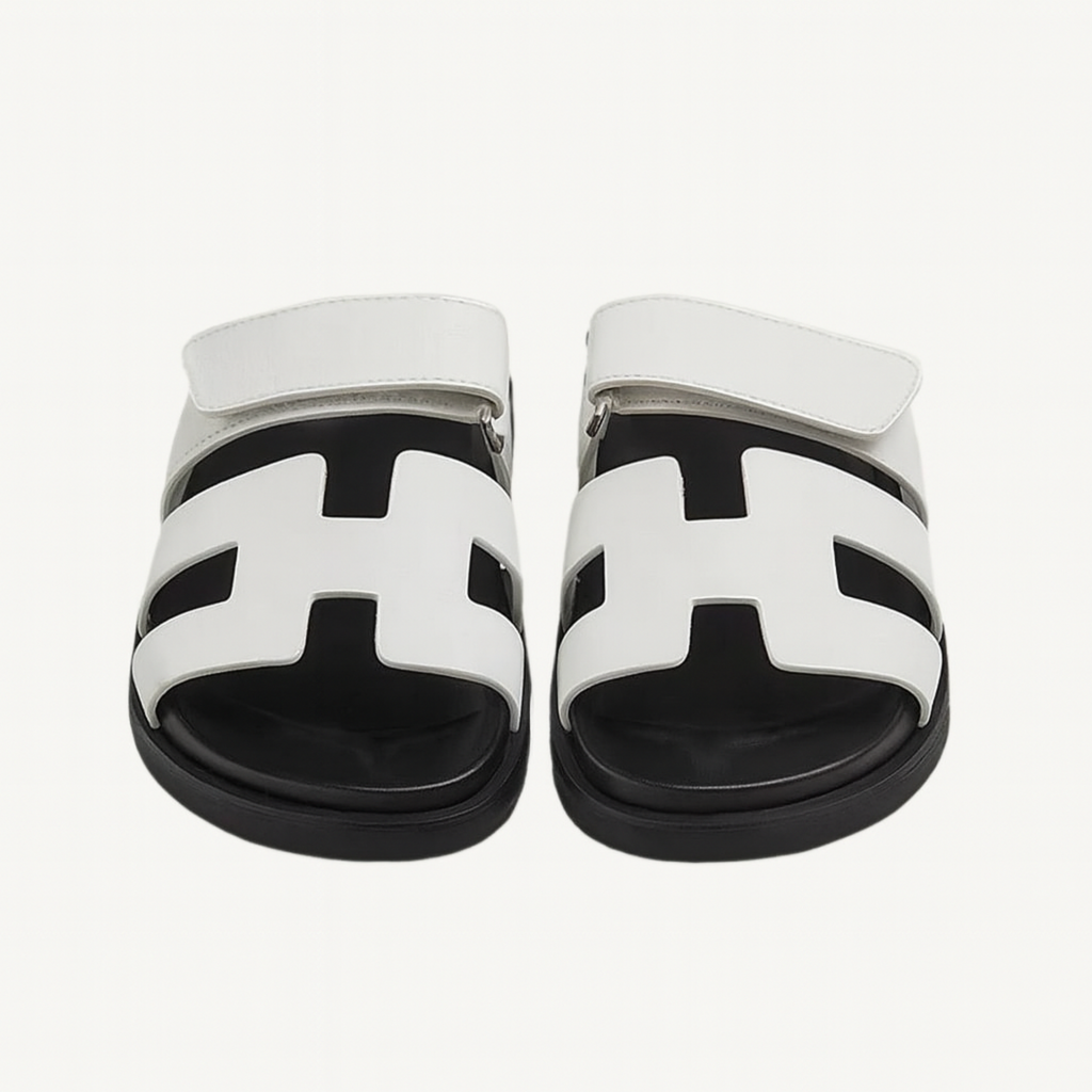 Carl H-Cut Sandals - White
