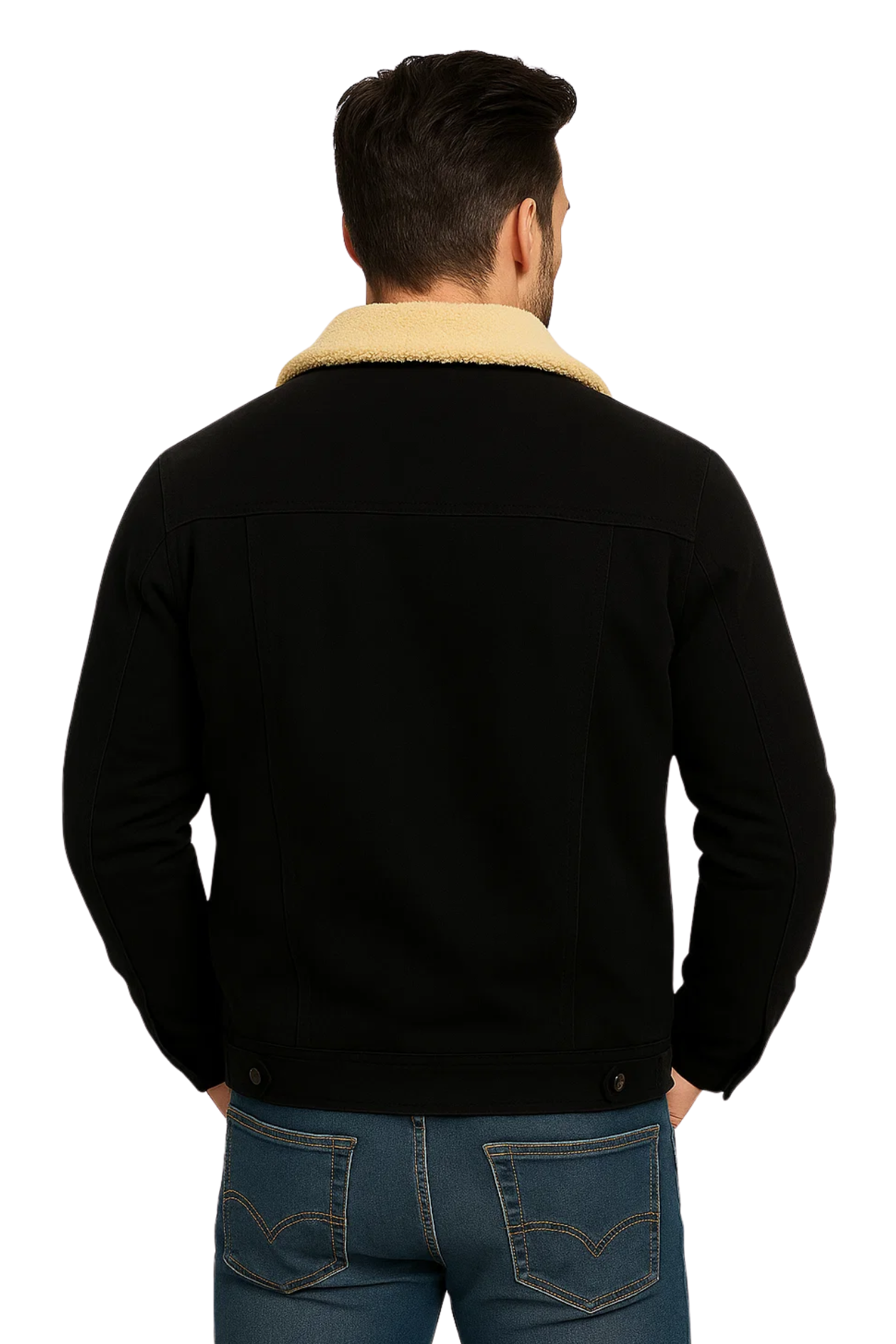 ALPINE TRUCKER JACKET  - BLACK