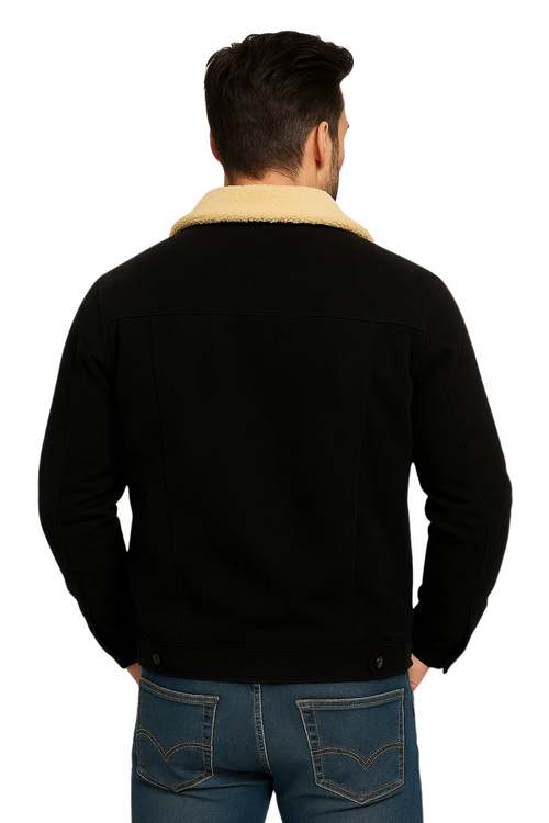 ALPINE TRUCKER JACKET  - BLACK