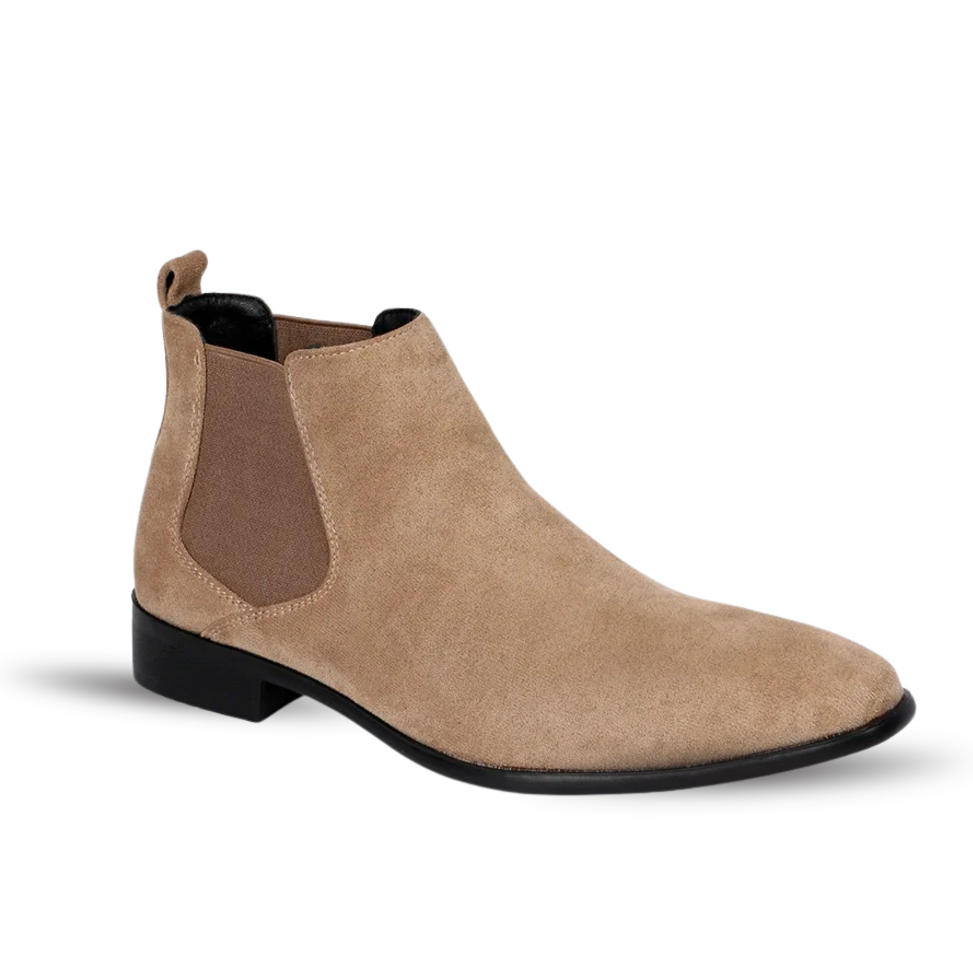 VALENCIA CHELSEA SUEDE BOOTS - BEIGE