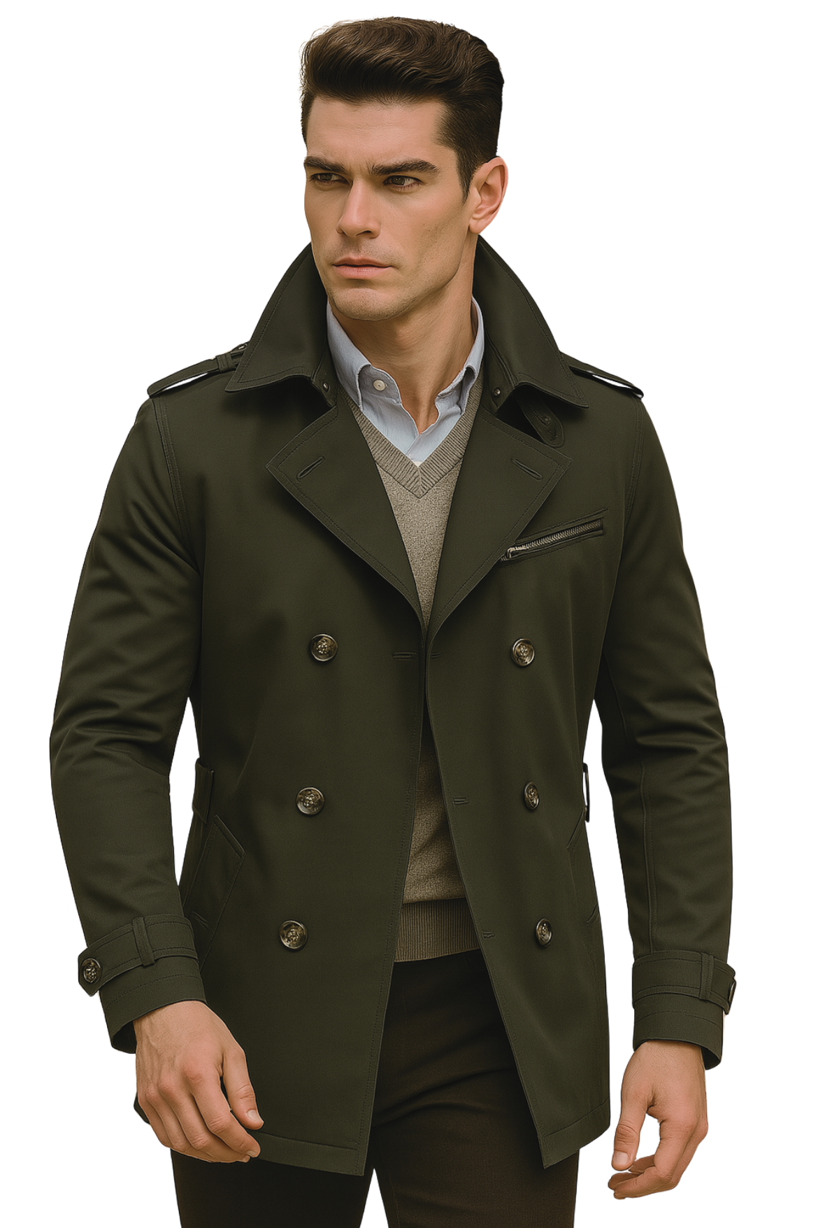 HARRISON TRENCH COAT - ARMY