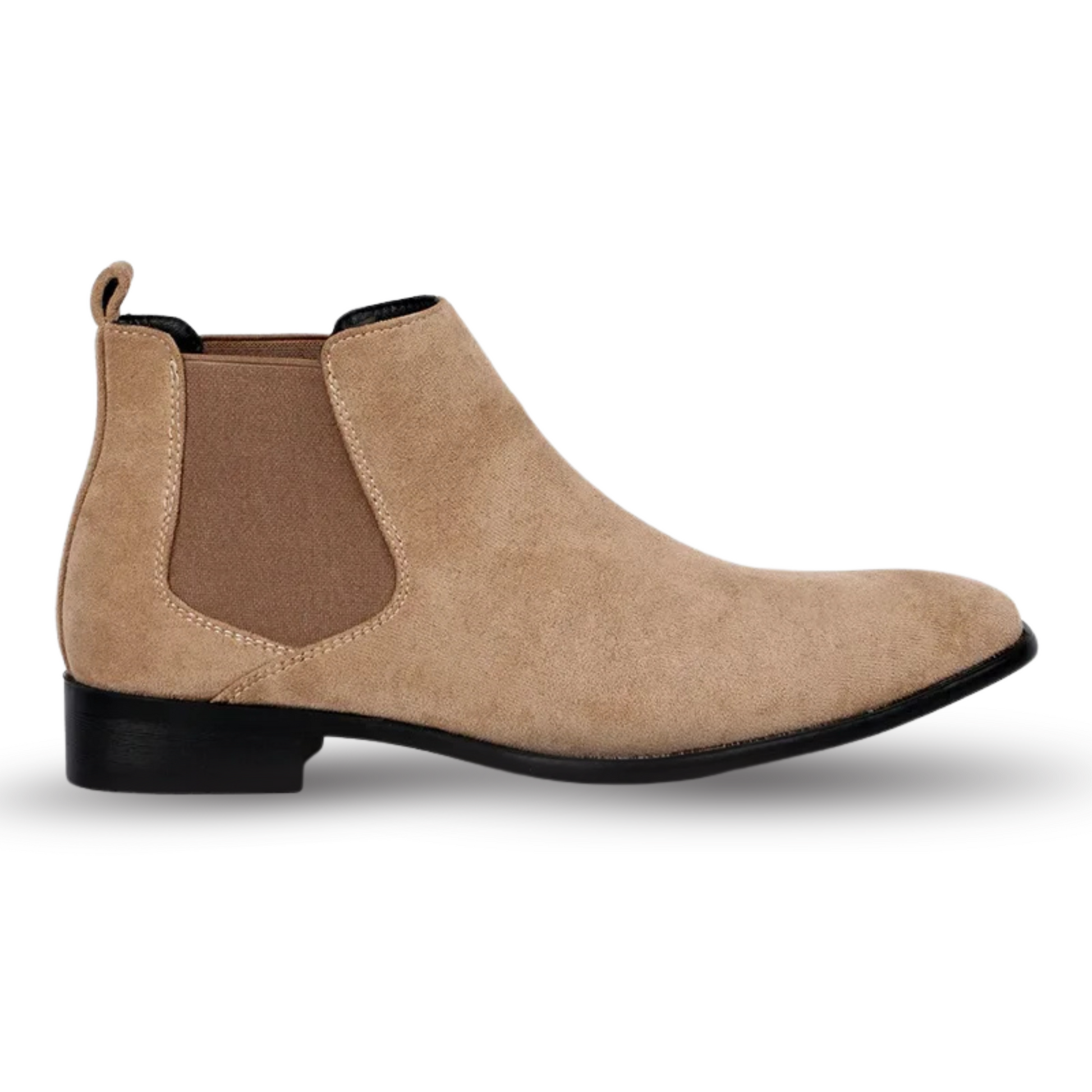 VALENCIA CHELSEA SUEDE BOOTS - BEIGE