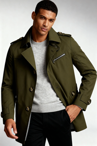 Harrison Trench Coat - Army