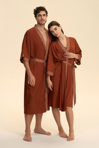 Caldera Satin Robe Set Women - Cinnamon