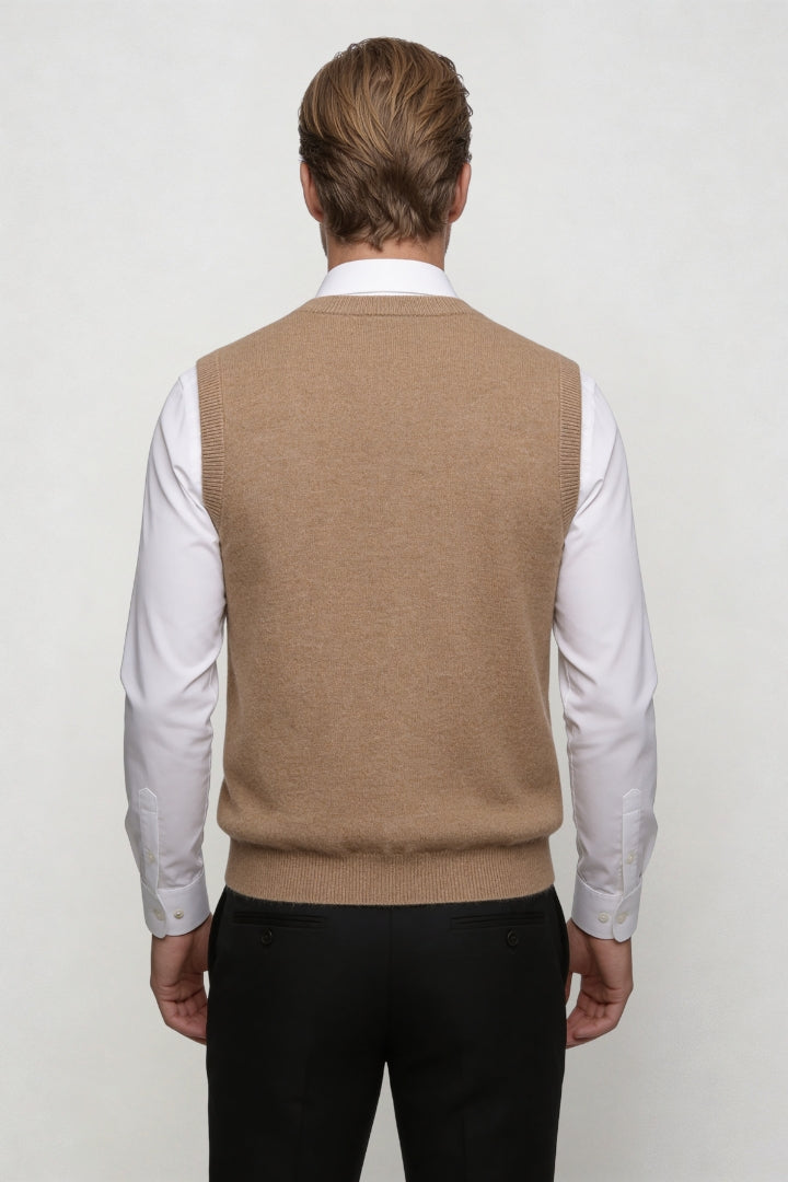 Elias Merino Wool Vest - Sand