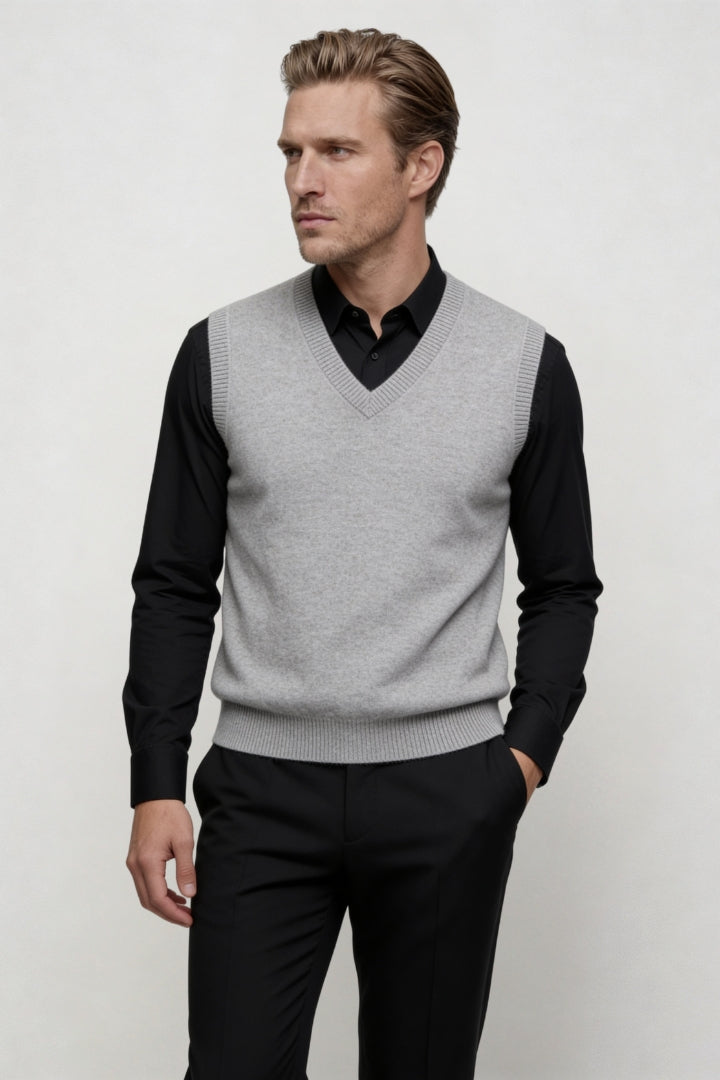 Elias Merino Wool Vest - Steel Gray