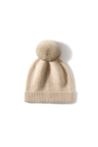 Elara Cashmere Pom Beanie