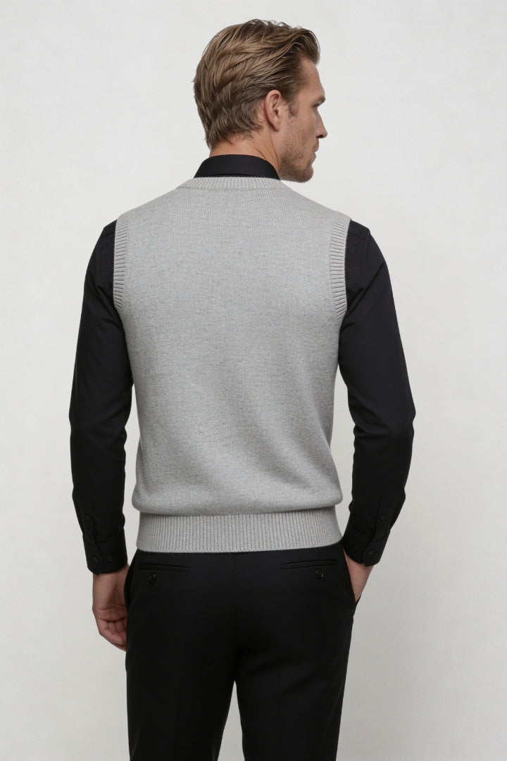 Elias Merino Wool Vest - Steel Gray