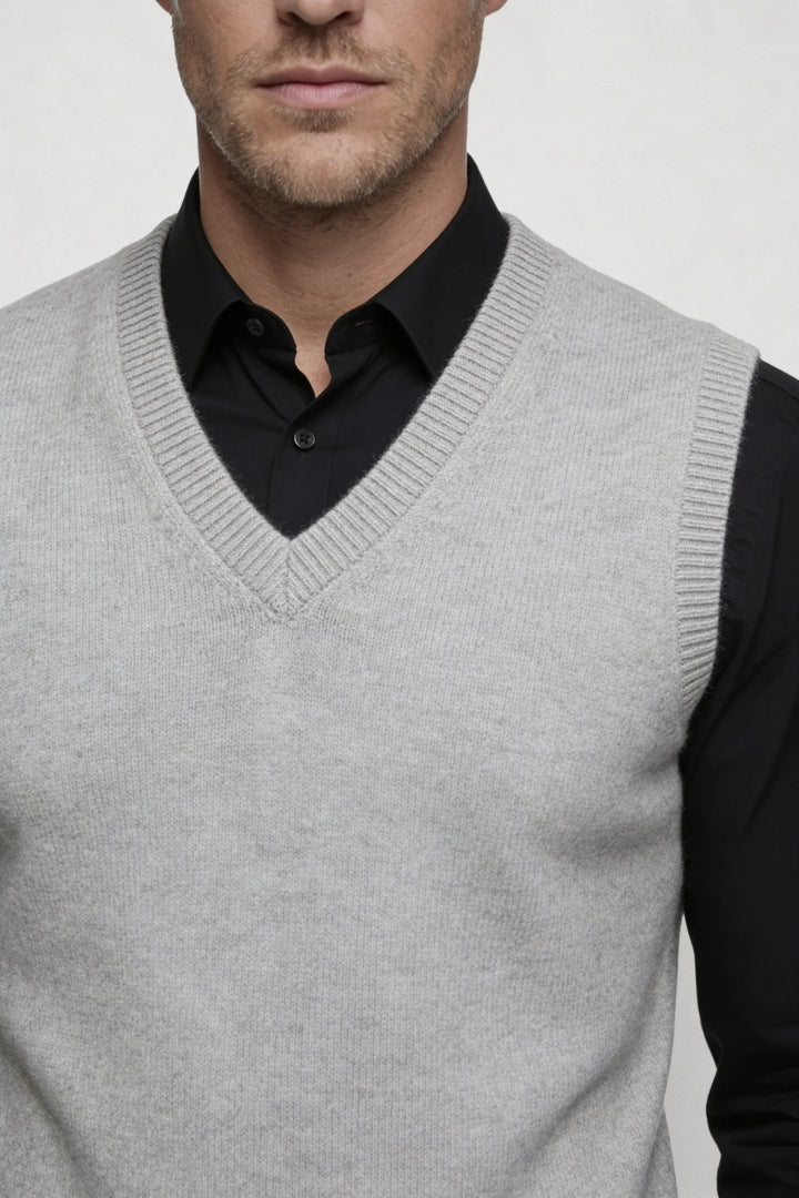 Elias Merino Wool Vest - Steel Gray