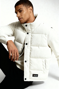Monterra Cord Puffer Vest - White
