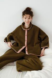 Ellis Fleece Button-Front Pajama Set