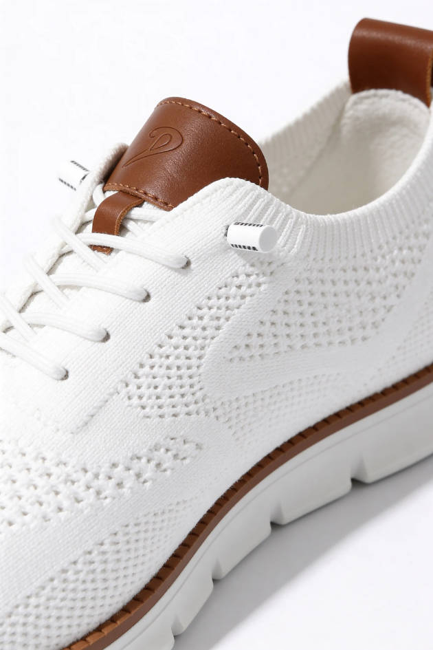Elio Breathable Knit Sneakers - Pure White