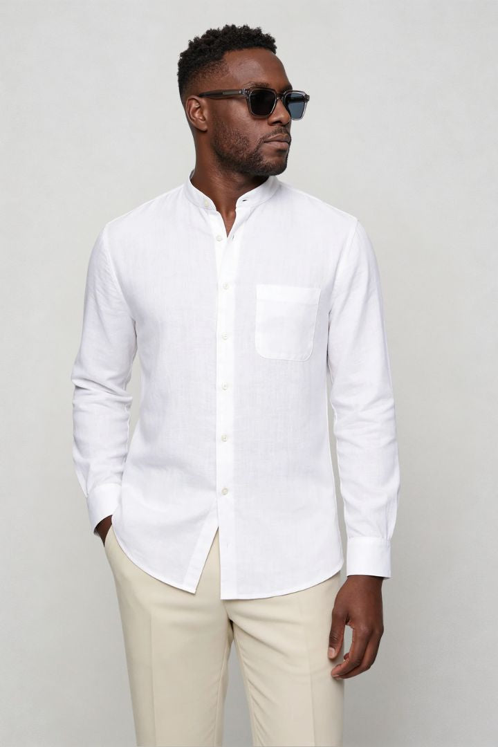 Reid Premium Linen Shirt - White