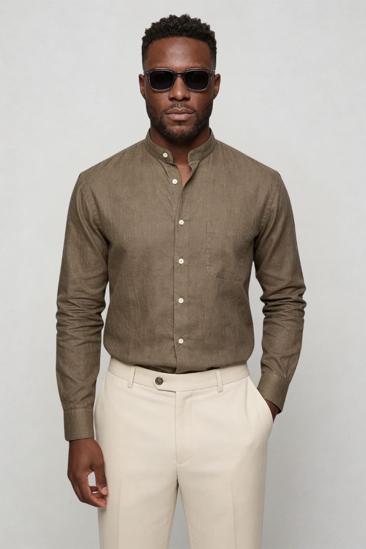 Reid Premium Linen Shirt - Green