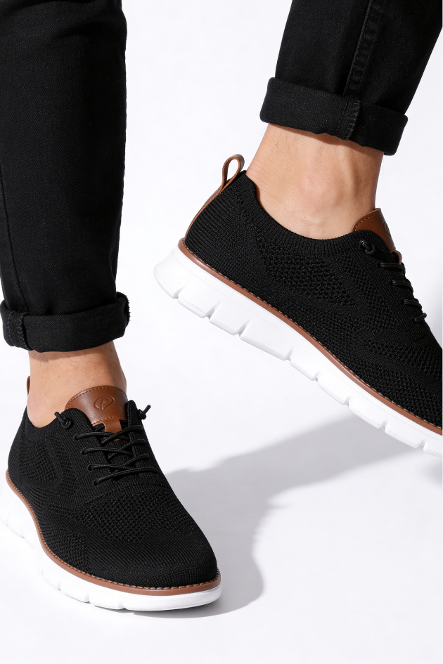 Elio Breathable Knit Sneakers - Black